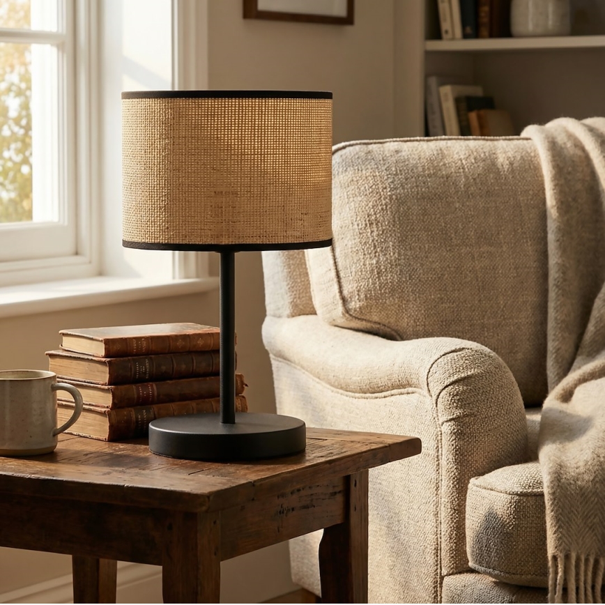 Bordslampa ECO 1xE27/15W/230V beige/rotting