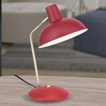 Bordslampa FEDRA 1xE14/40W/230V röd/mässing