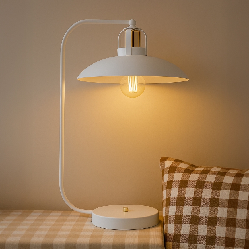 Bordslampa  FELIX 1xE27/60W/230V vit