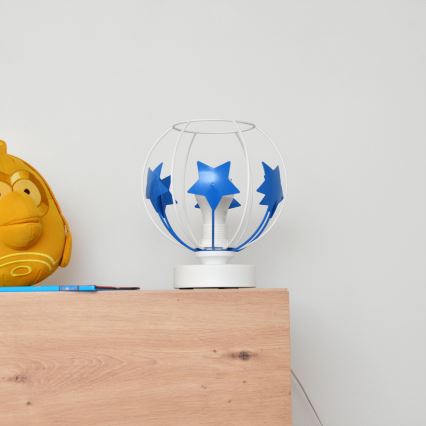 Bordslampa för barn STARS 1xE27/15W/230V blå/vit