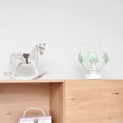 Bordslampa för barn STARS 1xE27/15W/230V grön/vit