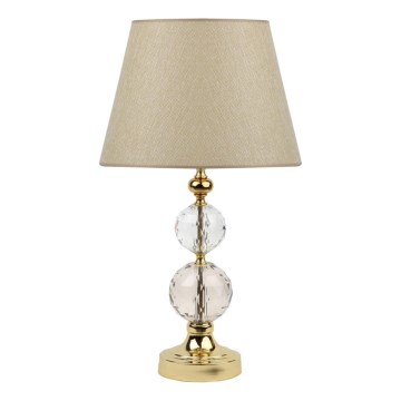Bordslampa GOLD CRYSTAL 1xE27/40W/230V beige/guld