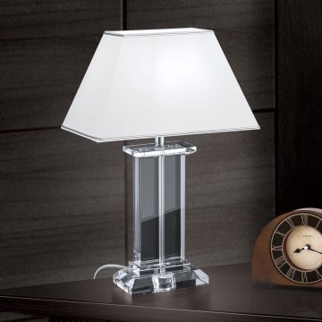 Bordslampa i kristall VERONIQUE 1xE27/60W/230V vit/genomskinlig