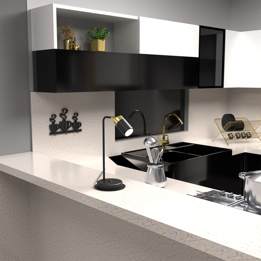 Bordslampa  JOKER 1xGU10/25W/230V svart /gyllene