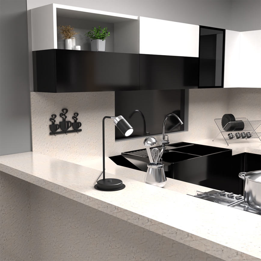 Bordslampa  JOKER 1xGU10/25W/230V svart /skinande krom