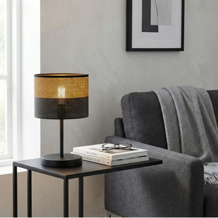 Bordslampa KARBON 1xE27/15W/230V svart/brun