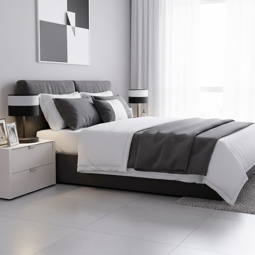 Bordslampa KARBON 1xE27/15W/230V svart/grå