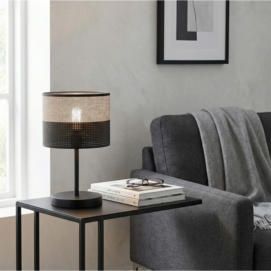 Bordslampa KARBON 1xE27/15W/230V svart/grå