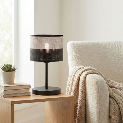 Bordslampa KARBON 1xE27/15W/230V svart/grå