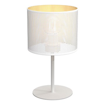 Bordslampa LOFT SHADE 1xE27/60W/230V Ø 18 cm vit/guld
