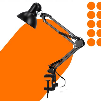 Bordslampa med klämma 1xE27/60W/230V svart