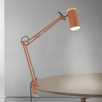 Bordslampa med klämma GILI 1xE27/40W/230V tegelröd