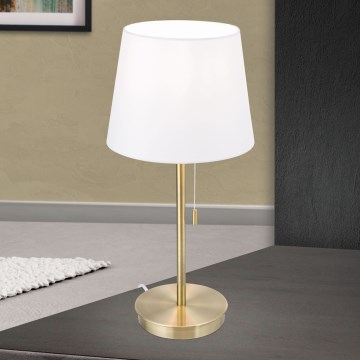 Bordslampa med USB-port LUDWIG 1xE27/40W/230V 50 cm vit/guld