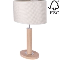Bordslampa MERCEDES 1xE27/40W/230V 46 cm grädde/ek – FSC certifierade