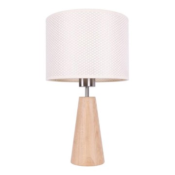 Bordslampa MERCEDES 1xE27/40W/230V Ø 43 cm krämvit/ek