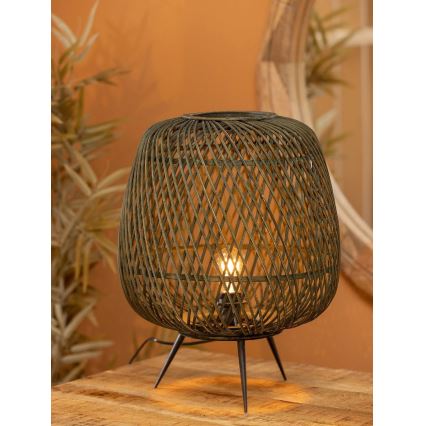 Bordslampa MOZA 1xE27/60W/230V bambu grön