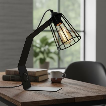 Bordslampa NANDO 1xE27/15W/230V svart