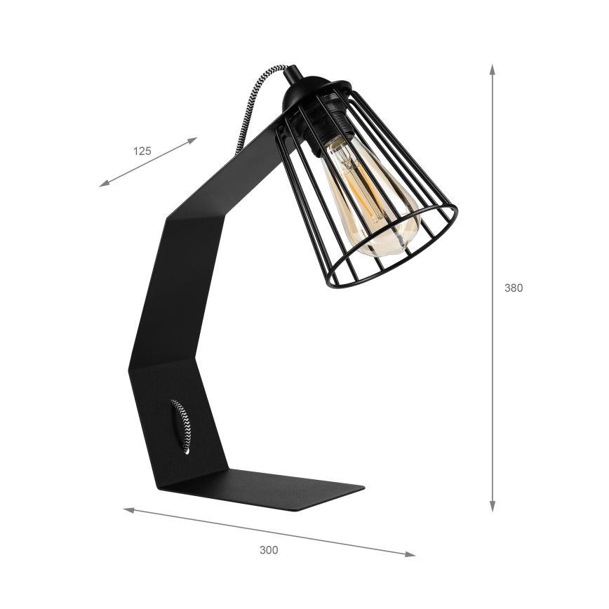 Bordslampa NANDO 1xE27/15W/230V svart