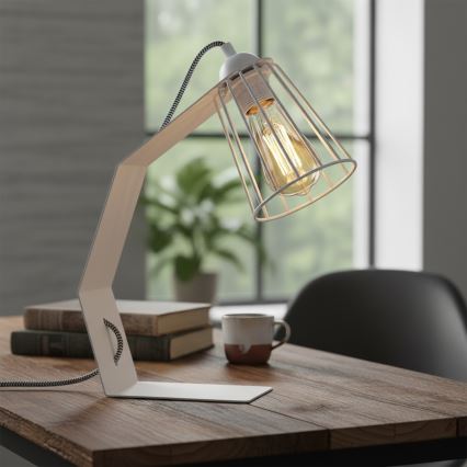 Bordslampa NANDO 1xE27/15W/230V vit