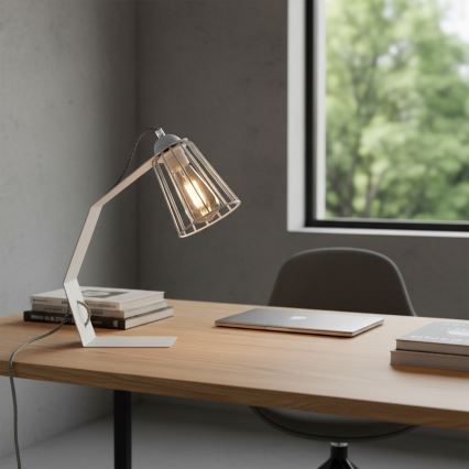 Bordslampa NANDO 1xE27/15W/230V vit