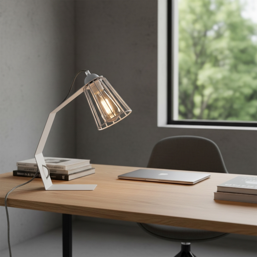 Bordslampa NANDO 1xE27/15W/230V vit