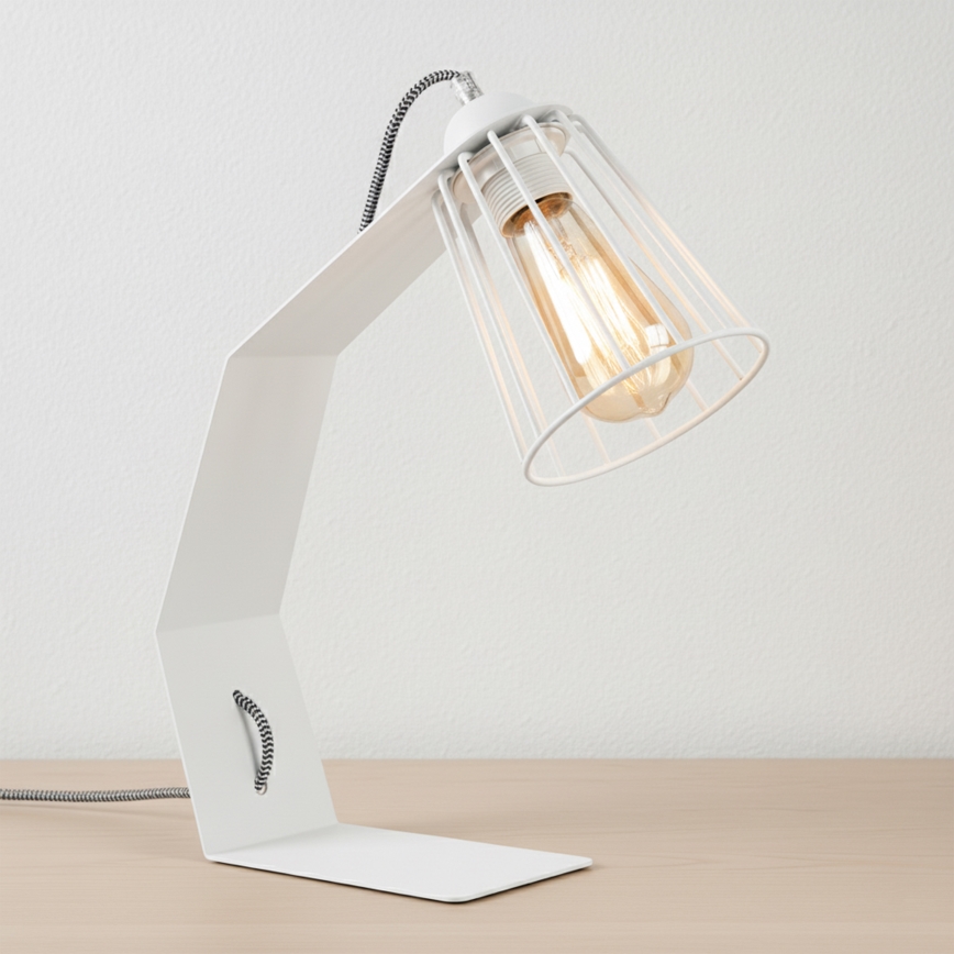 Bordslampa NANDO 1xE27/15W/230V vit