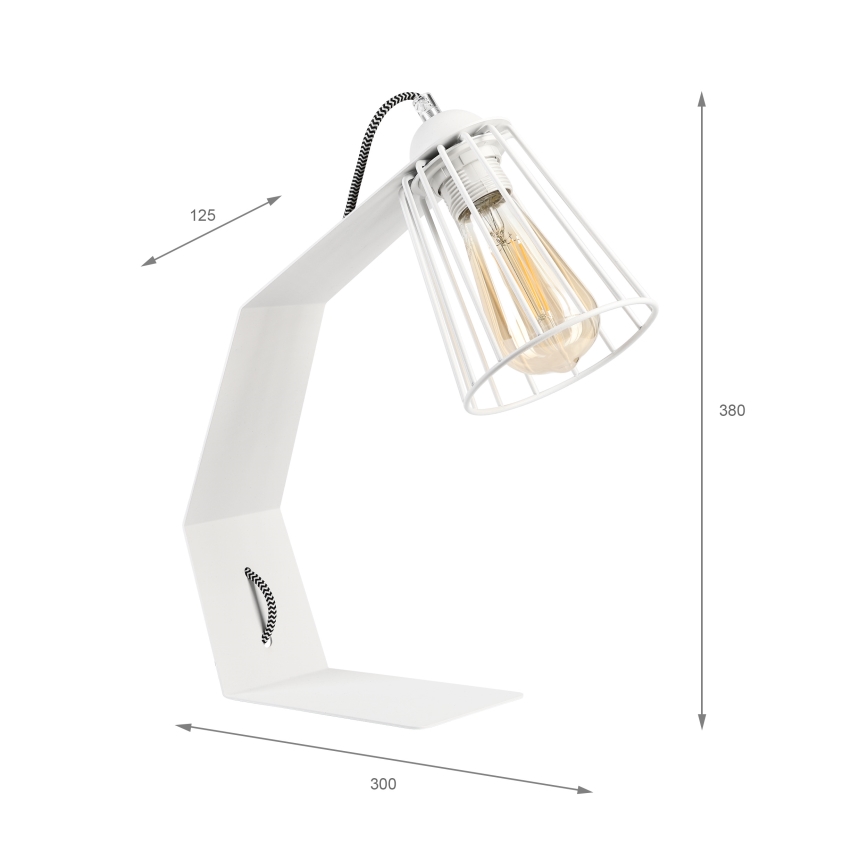 Bordslampa NANDO 1xE27/15W/230V vit