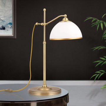 Bordslampa OLD LAMP 1xE27/40W/230V 65 cm vit/mässing