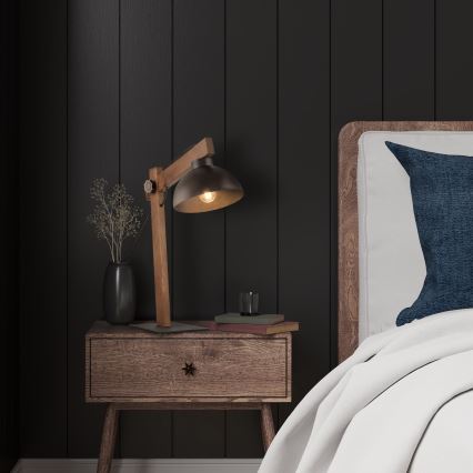 Bordslampa OSLO 1xE27/15W/230V valnöt/brun