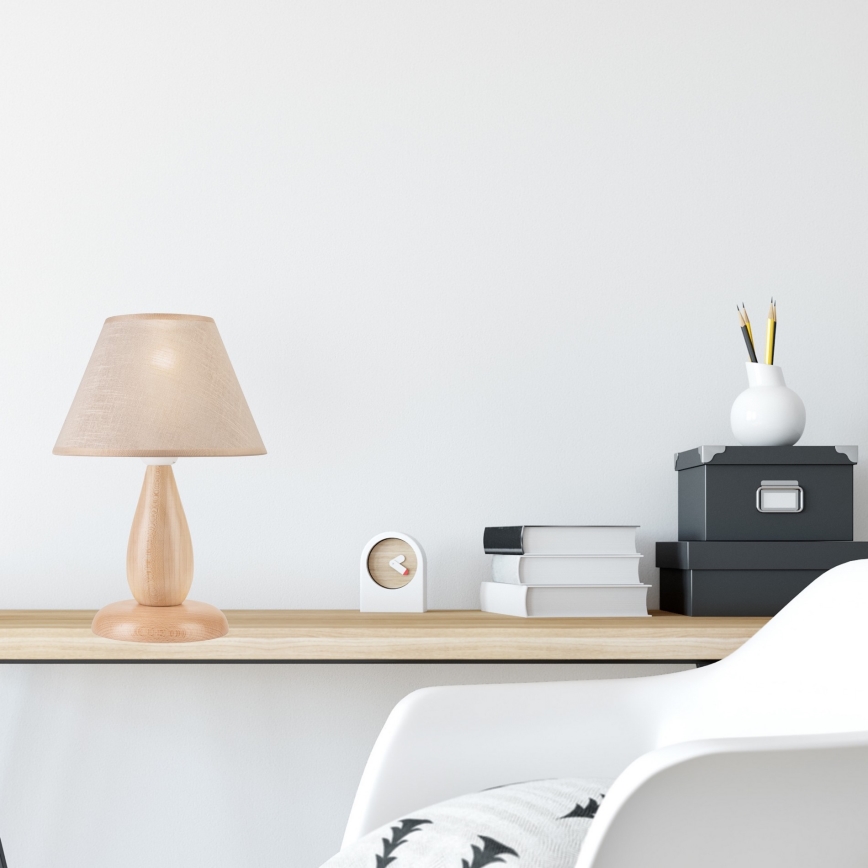 Bordslampa PERA 1xE27/60W/230V beige/bok