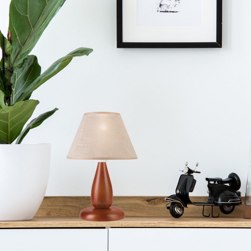 Bordslampa PERA 1xE27/60W/230V brun/bok