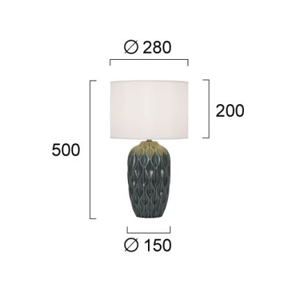Bordslampa PINEAPLE 1xE27/40W/230V vit/grön
