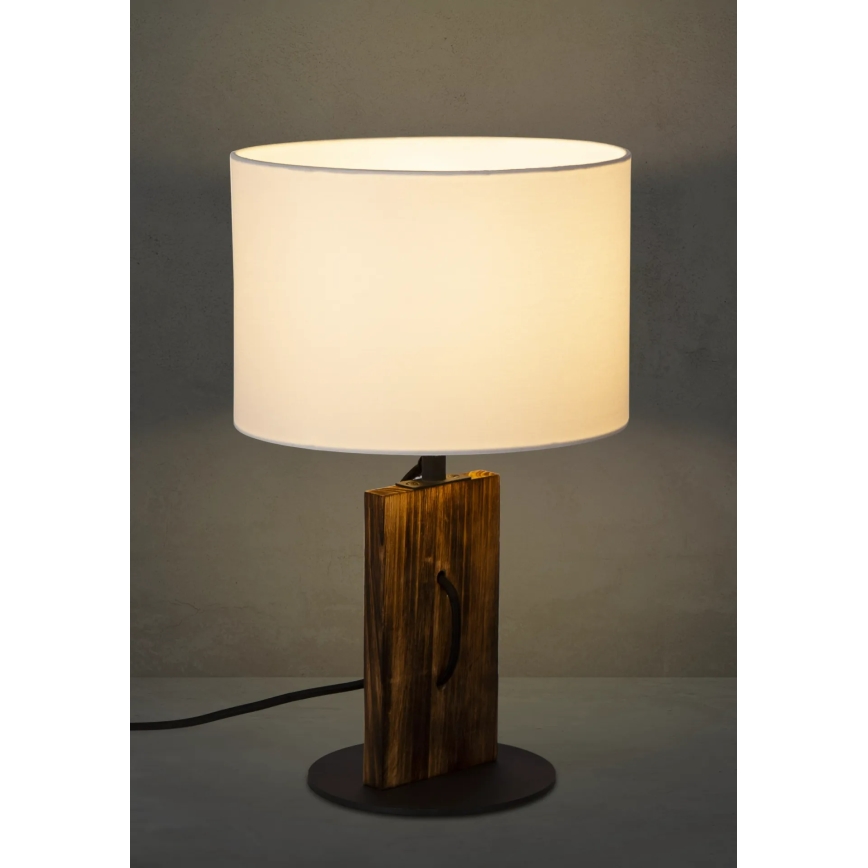 Bordslampa PINUS 1xE27/40W/230V vit/trä