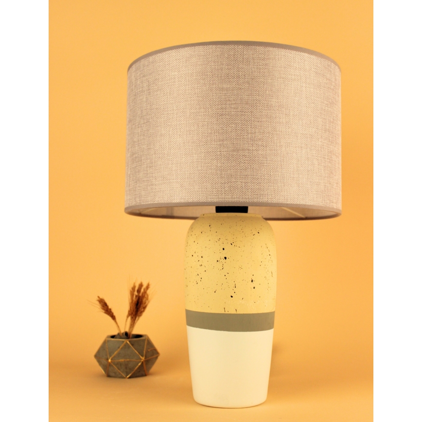 Bordslampa RAMZES 1xE27/40W/230V beige/gul