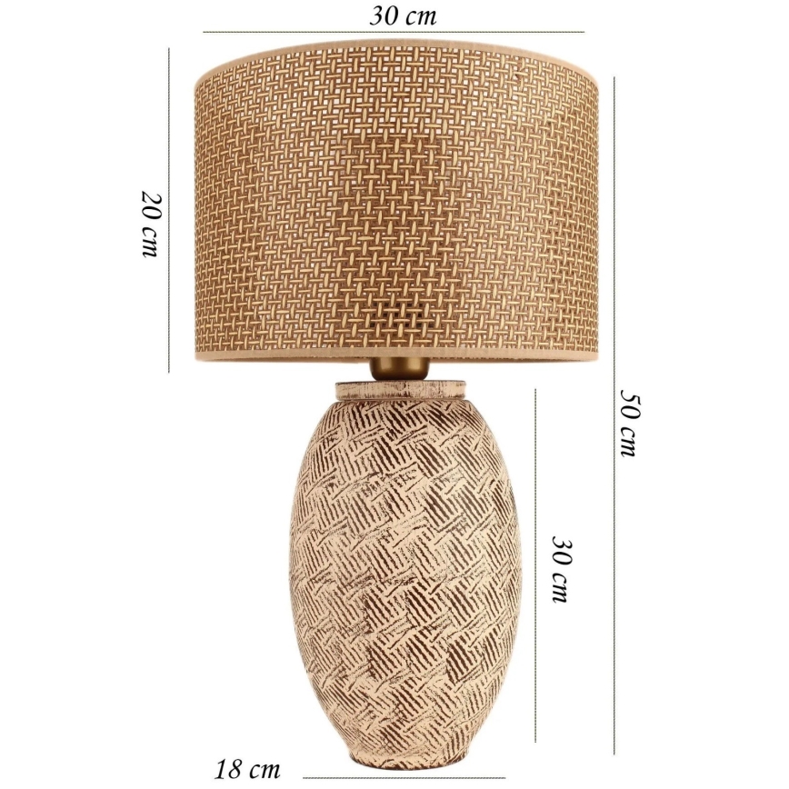 Bordslampa RAMZES 1xE27/40W/230V beige