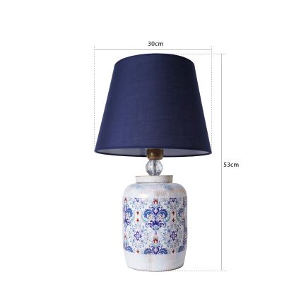 Bordslampa RAMZES 1xE27/40W/230V blå/vit