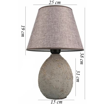 Bordslampa RAMZES 1xE27/40W/230V grå