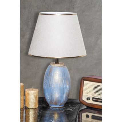 Bordslampa RAMZES 1xE27/40W/230V krämvit/blå