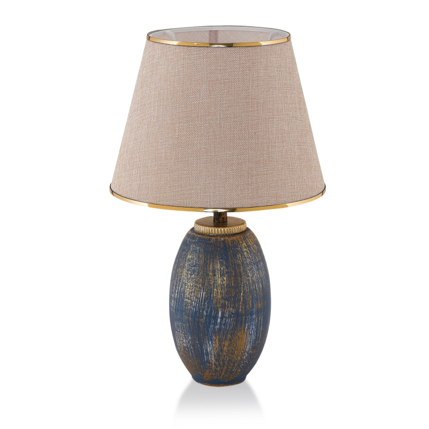 Bordslampa RAMZES 1xE27/40W/230V krämvit/blå