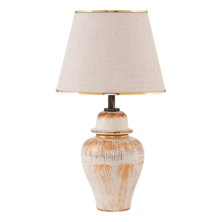 Bordslampa RAMZES 1xE27/40W/230V krämvit/guld