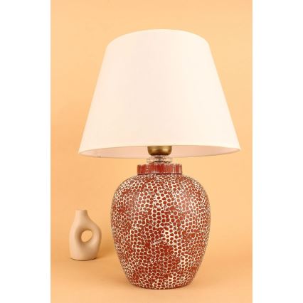 Bordslampa RAMZES 1xE27/40W/230V krämvit/röd