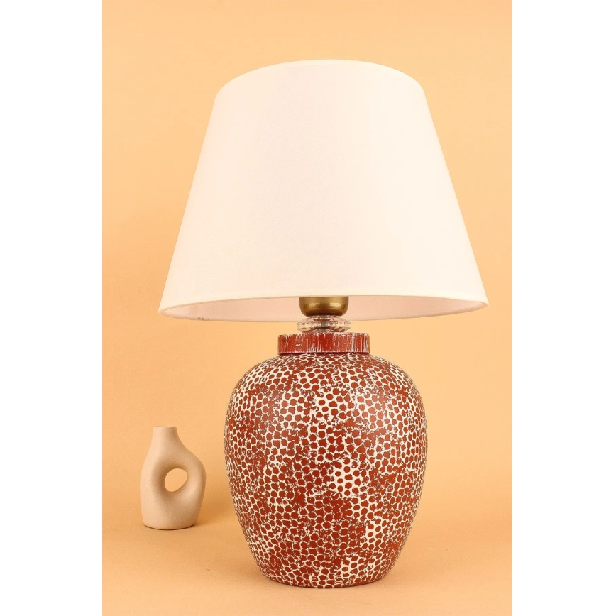 Bordslampa RAMZES 1xE27/40W/230V krämvit/röd