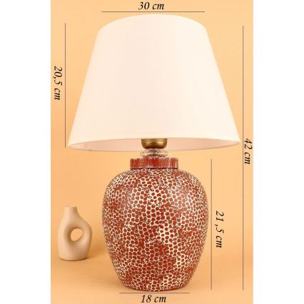 Bordslampa RAMZES 1xE27/40W/230V krämvit/röd