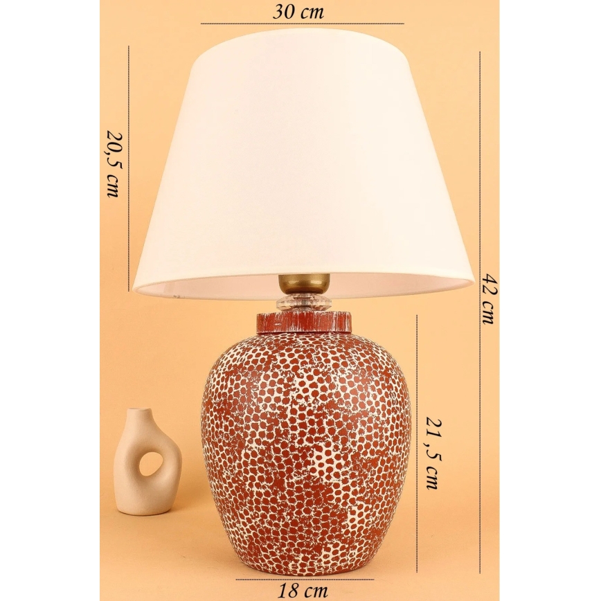 Bordslampa RAMZES 1xE27/40W/230V krämvit/röd