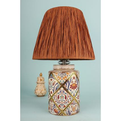 Bordslampa RAMZES 1xE27/40W/230V raffia