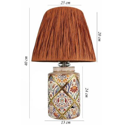 Bordslampa RAMZES 1xE27/40W/230V raffia