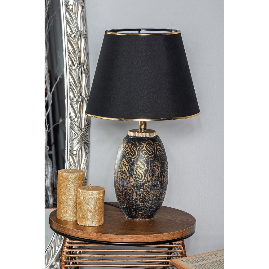 Bordslampa RAMZES 1xE27/40W/230V svart/guld