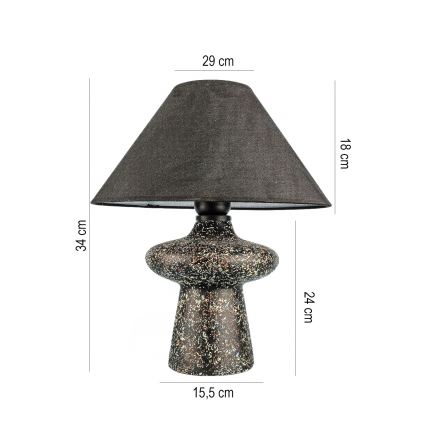 Bordslampa RAMZES 1xE27/40W/230V svart