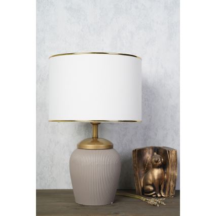 Bordslampa RAMZES 1xE27/40W/230V vit/beige