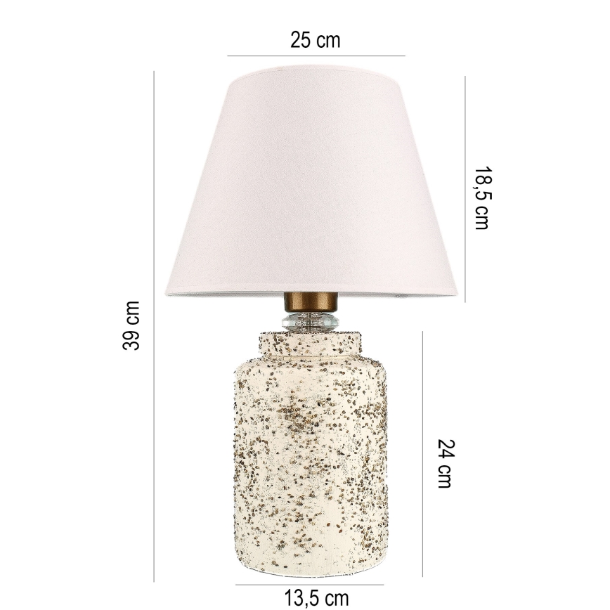 Bordslampa RAMZES 1xE27/40W/230V vit/beige